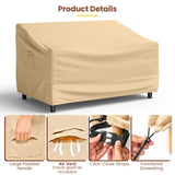Tangkula Patio Loveseat Cover, 2-Seater Waterproof Outdoor Deep Sofa Cover with Padded Handle & Click-Close Straps