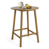 Tangkula 31.5” Acacia Wood Patio Bar Table