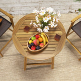 Tangkula 31.5” Acacia Wood Patio Bar Table