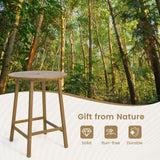 Tangkula 31.5” Acacia Wood Patio Bar Table