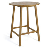 Tangkula 31.5” Acacia Wood Patio Bar Table