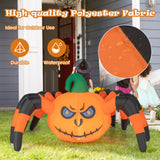 Tangkula 5 FT Long Halloween Inflatable Pumpkin Spider