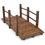 Tangkula 5 FT Wooden Garden Bridge