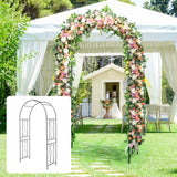 Tangkula 7.2 ft Garden Arbor, Metal Arch with Trellis for Climbing Plants, Roses, Vines,