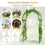Tangkula 7.2 ft Garden Arbor, Metal Arch with Trellis for Climbing Plants, Roses, Vines,