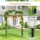 Tangkula 7.5 ft Garden Arbor, Metal Arch with Trellis for Climbing Plants, Wedding Bridal Party, Ceremony