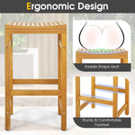 Acacia Wood Bar Stool Set of 2 - Tangkula