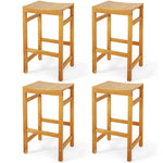 Acacia Wood Bar Stool Set of 2 - Tangkula