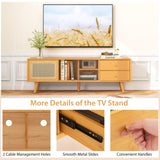 Tangkula Mid Century Modern TV Stand for TVs up to 65"
