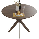Tangkula Round Dining Table, Stylish Table with 36" Tabletop & Sturdy Wood Legs