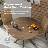 Tangkula Round Dining Table, Stylish Table with 36" Tabletop & Sturdy Wood Legs