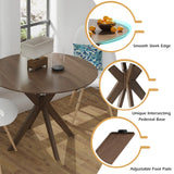 Tangkula Round Dining Table, Stylish Table with 36" Tabletop & Sturdy Wood Legs