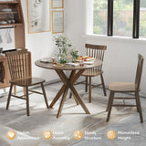 Tangkula Round Dining Table, Stylish Table with 36" Tabletop & Sturdy Wood Legs