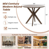Tangkula Round Dining Table, Stylish Table with 36" Tabletop & Sturdy Wood Legs