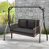 Tangkula Wicker Outdoor Porch Swing, 800 LBS Capacity