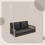 Tangkula Wicker Outdoor Porch Swing, 800 LBS Capacity