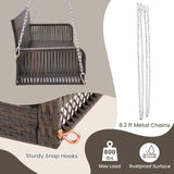 Tangkula Wicker Outdoor Porch Swing, 800 LBS Capacity