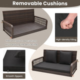 Tangkula Wicker Outdoor Porch Swing, 800 LBS Capacity