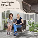 Tangkula Wicker Outdoor Porch Swing, 800 LBS Capacity