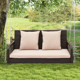 Tangkula Wicker Outdoor Porch Swing, 800 LBS Capacity