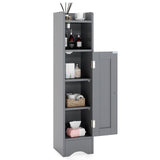 Tangkula Bathroom Storage Cabinet with Adjustable Shelves & Open Compartment
