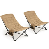 Tangkula Padded Camping Chair with Adjustable Backrest