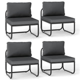 Tangkula Patio Sofa Chairs with Removable Cushions