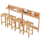 Tangkula Acacia Wood Balcony Table Set