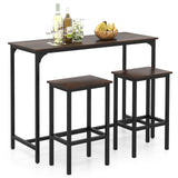 Tangkula 3 Piece Counter Height Bar Table Set
