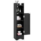 Tangkula Bathroom Storage Cabinet with Adjustable Shelves & Open Compartment