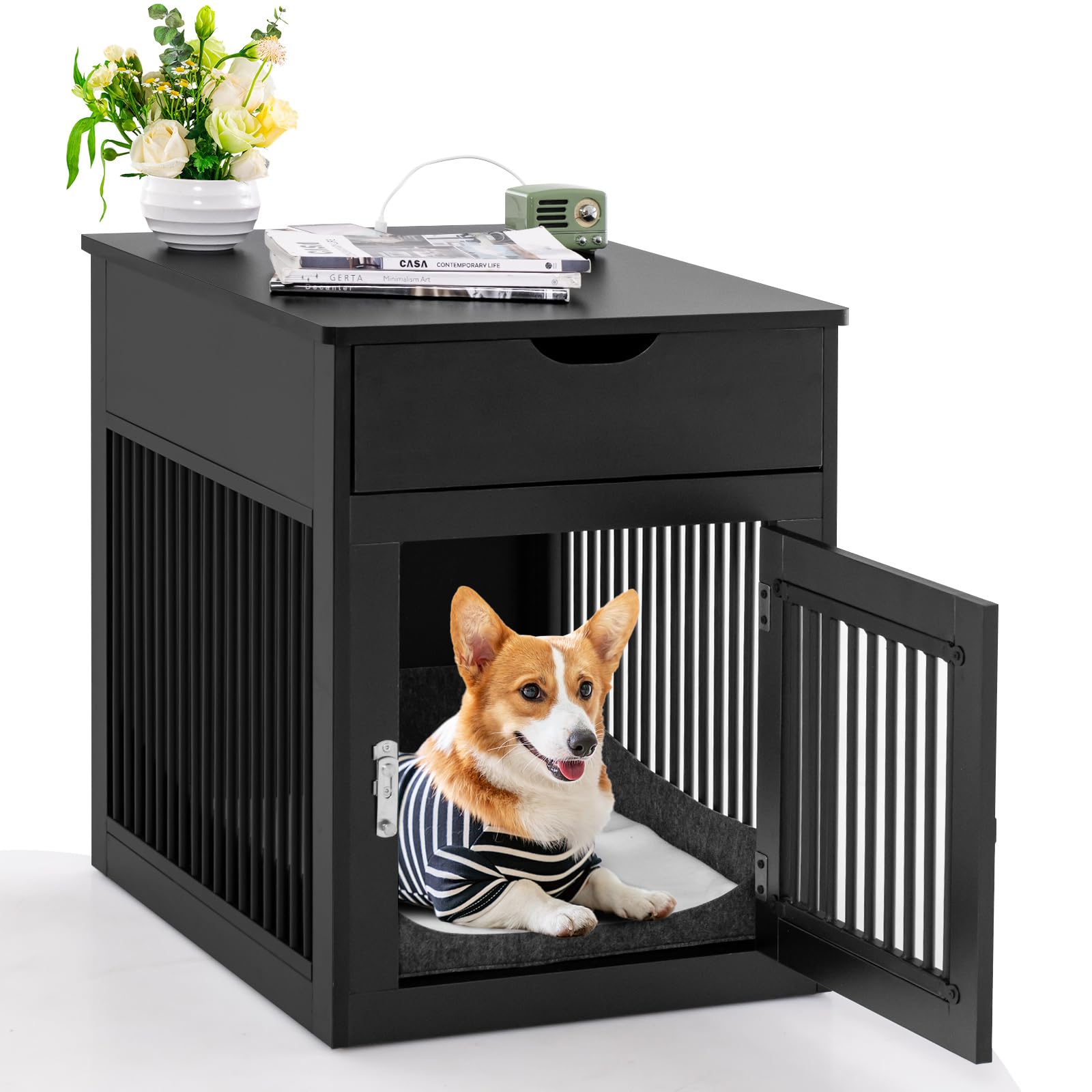 Dog Bed End Table Wooden Dog Crate Modern Dog Bed End Table With
