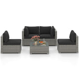 Tangkula 5-Piece Outdoor Patio Sectional Sofa Couch