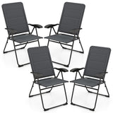 Tangkula Patio Chairs Set of 2/4, Folding Patio Dining Chairs with 7 Adjustable Backrest Positions