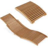 Tangkula Patio Folding Wooden Lounge Chair