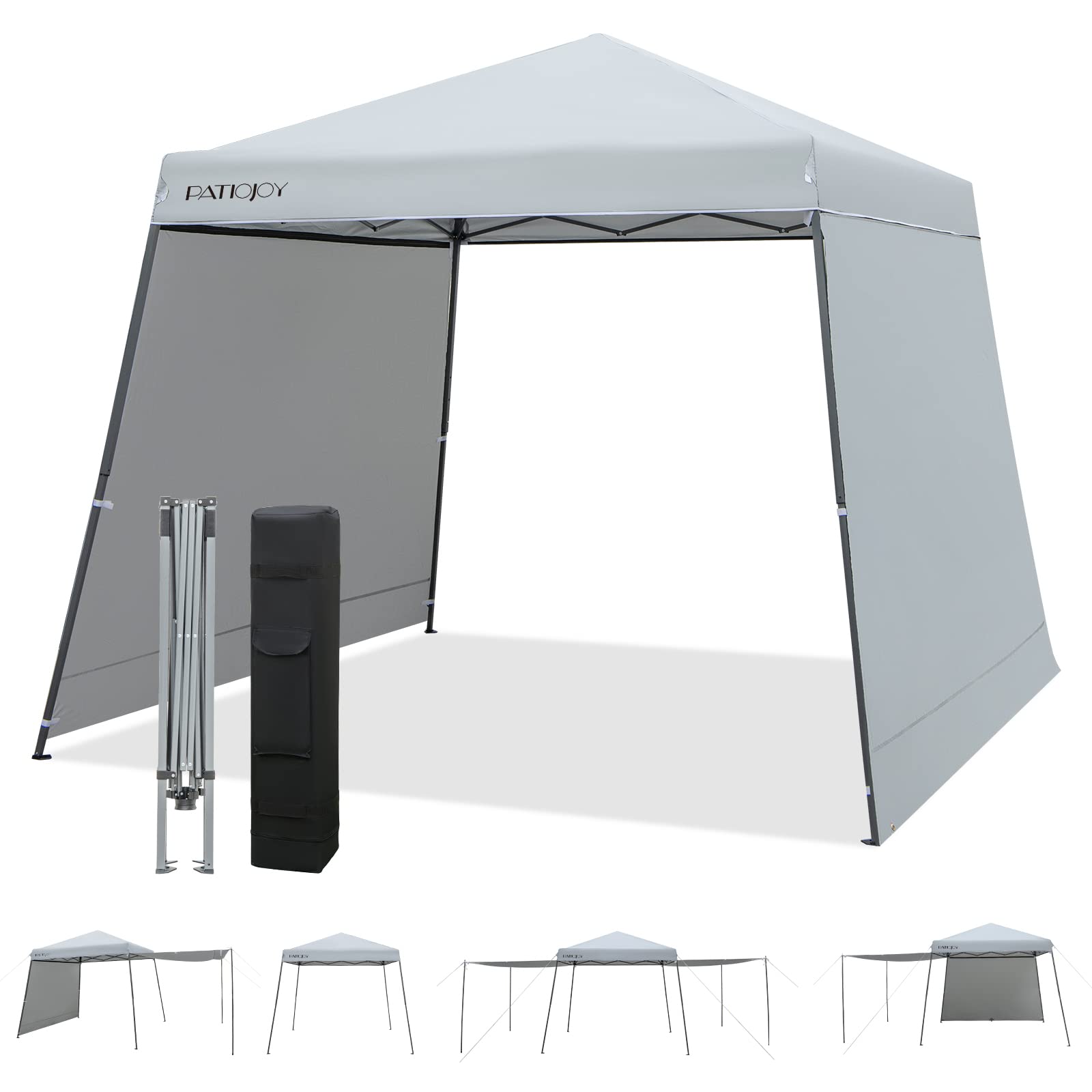 pop up tent awnings Tangkula 10x10 ft Pop Up Canopy with Dual Awnings, Outdoor Canopy Tent with Center Lock