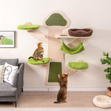Tangkula Wall-Mounted Cat Tower Cat Wall Shelves Furniture with Bed