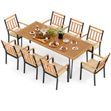 Tangkula 9 Pieces Patio Dining Set
