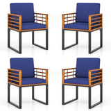 Tangkula Acacia Wood Outdoor Dining Chairs Set