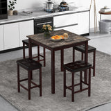 Tangkula 5 Piece Counter-Height Bar Table Set