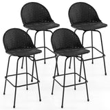 Tangkula Rattan Swivel Barstools Set