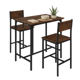 Tangkula 3 Piece Counter Height Bar Table Set