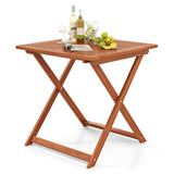 Tangkula Solid Wood Folding Bistro Table with Teak Painting