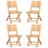 Tangkula 2/4 Pieces Folding Patio Chairs(Slat Back)