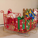 Tangkula Metal Christmas Santa Sleigh Basket