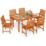Tangkula 7 Pieces Outdoor Dining Set for 6 for Lawn