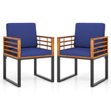 Tangkula Acacia Wood Outdoor Dining Chairs Set