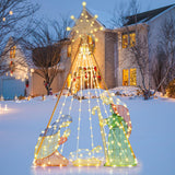Tangkula 6 FT Christmas Lighted Nativity Scene Set, Indoor/Outdoor Pre-Lit Xmas Scene with 240 Warm White LED Lights