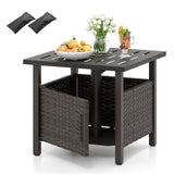 Tangkula Outdoor Table with Hole for Garden