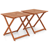 Tangkula Solid Wood Folding Bistro Table with Teak Painting