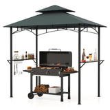 Tangkula 8x5 Ft Grill Gazebo, 2-Tier Barbecue Gazebo with 2 Shelves